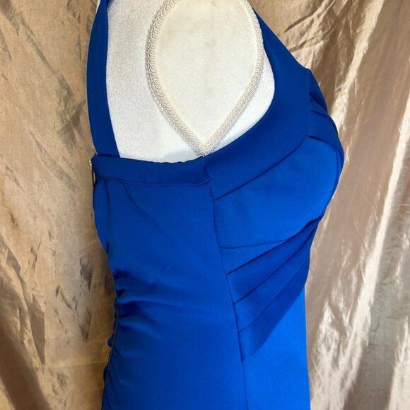 NWT! Beautiful Emerald Sunday Blue Maxi Formal Zipper Dress ~Thick Straps ~Sz. L - Picture 5 of 15